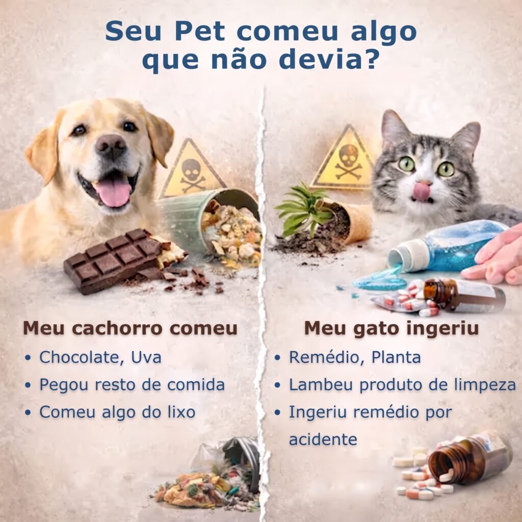 Alimentos humanos tóxicos para cães e gatos a lista e o que fazer